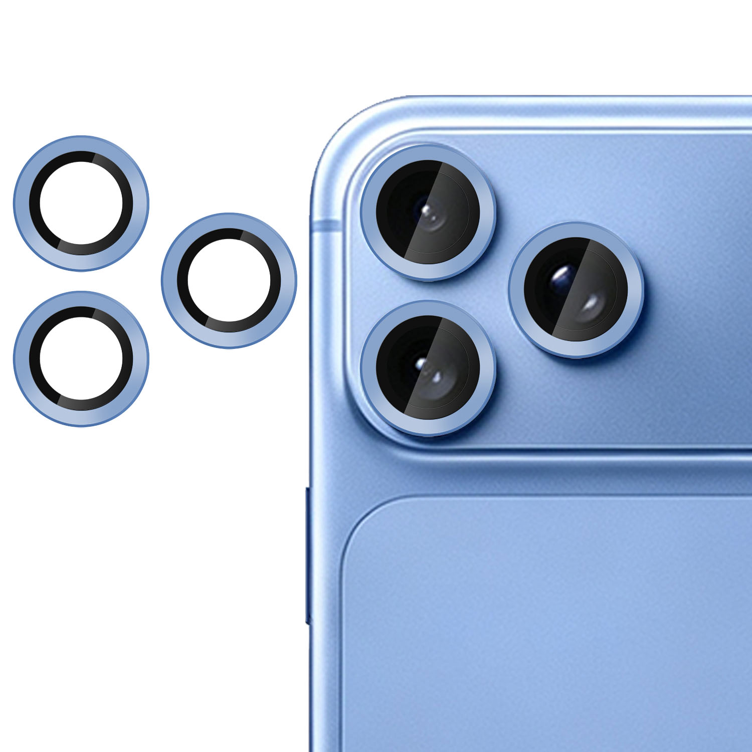 For iPhone 18 Pro Max / iPhone 18 Pro Camera Lens Protector Ultra Thin CD Vein Tempered Glass Lens Film - Light Blue