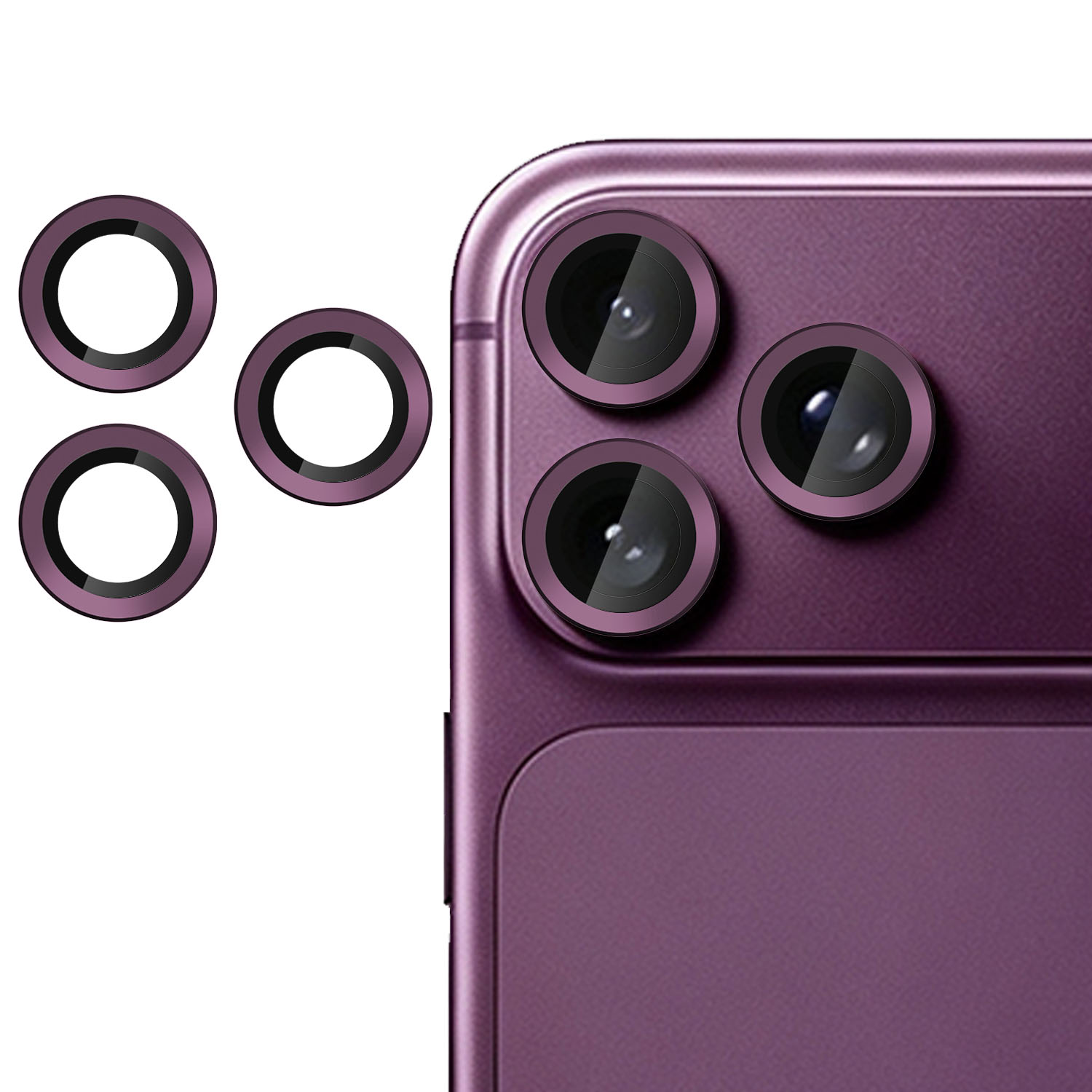 For iPhone 18 Pro Max / iPhone 18 Pro Camera Lens Protector Ultra Thin CD Vein Tempered Glass Lens Film - Deep Cherry Red