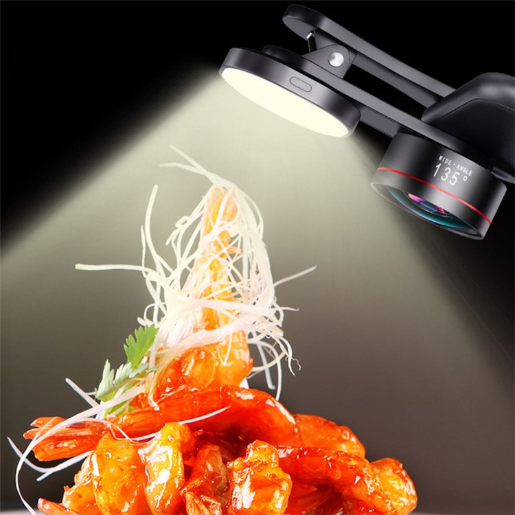 XIAOTIAN Mobile Phone Lens Professional Shooting Lens External HD Camera Fill Light + Ultra-Clear Lens Set with Ultra-Wide Angle + Macro + Fisheye-5