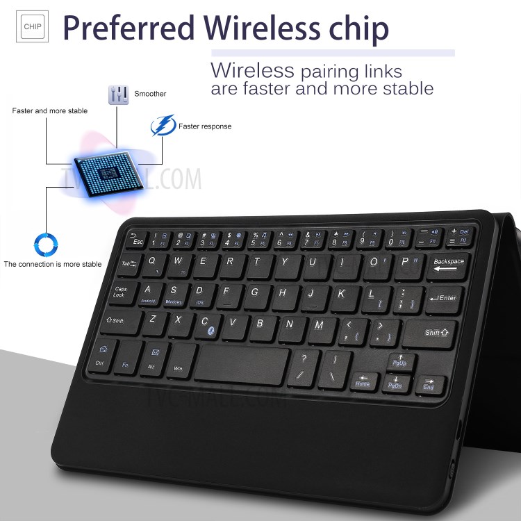 Bluetooth Keyboard with Stand Leather Protective Shell for iPad mini (2019) 7.9-inch/iPad Mini 5 - Black-7