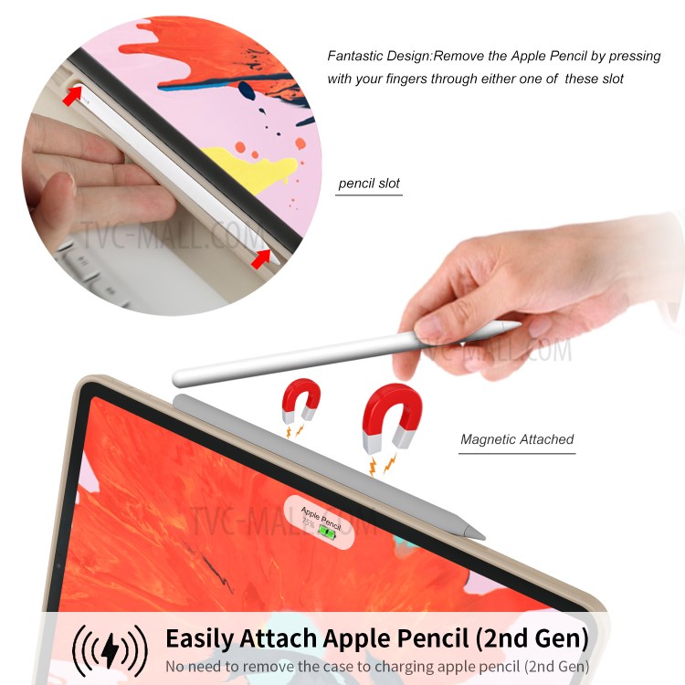 Bluetooth Keyboard with Stand Leather Protective Shell for iPad Pro 11-inch (2018) - Rose Gold-11