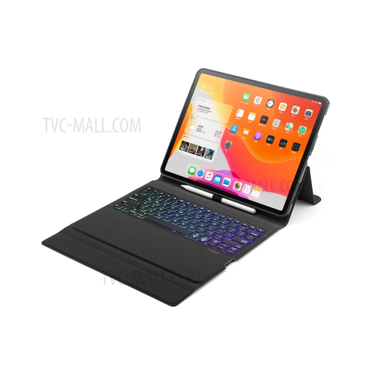 Bluetooth Backlight Keyboard Leather Stand Case for iPad Pro 12.9-inch (2020) (2018) - Black-9