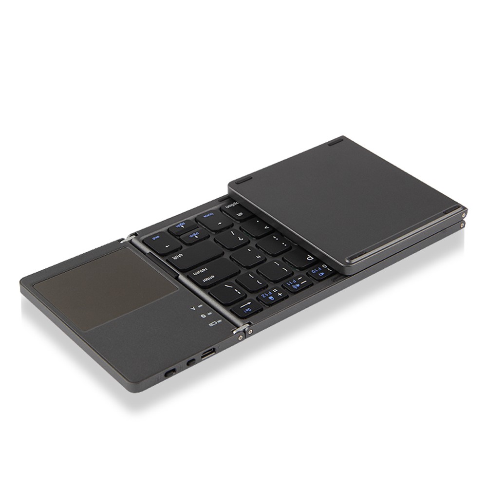 JIUYU Foldable Keyboard Bluetooth Folding Keyboard with Touchpad for iOS Android Windows Smartphone Tablet - Black-2