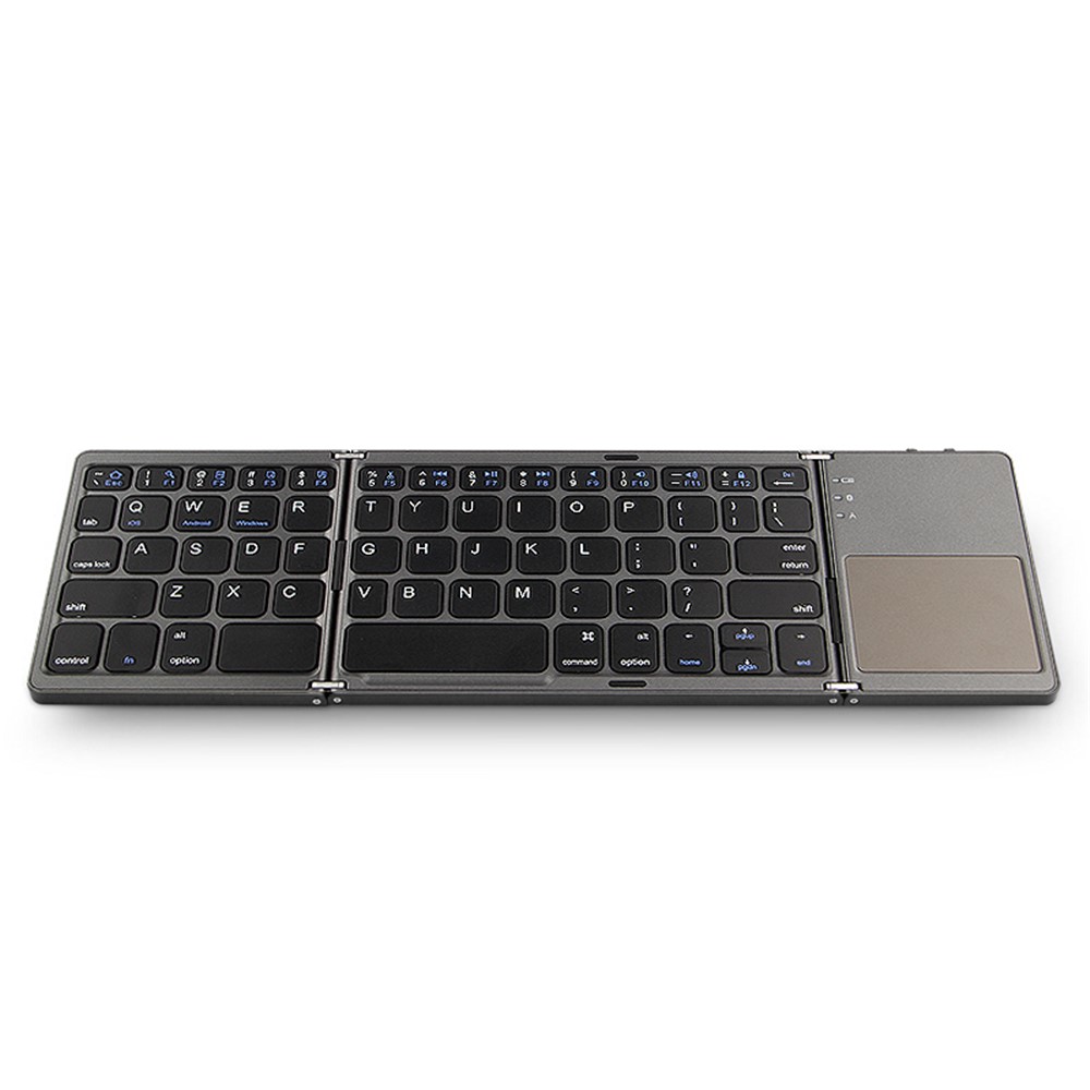 JIUYU Foldable Keyboard Bluetooth Folding Keyboard with Touchpad for iOS Android Windows Smartphone Tablet - Black-6