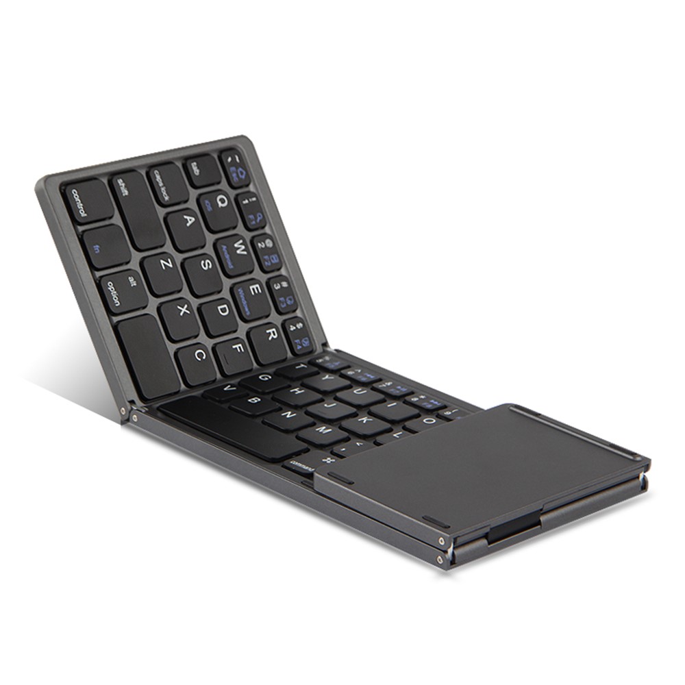 JIUYU Foldable Keyboard Bluetooth Folding Keyboard with Touchpad for iOS Android Windows Smartphone Tablet - Black-8