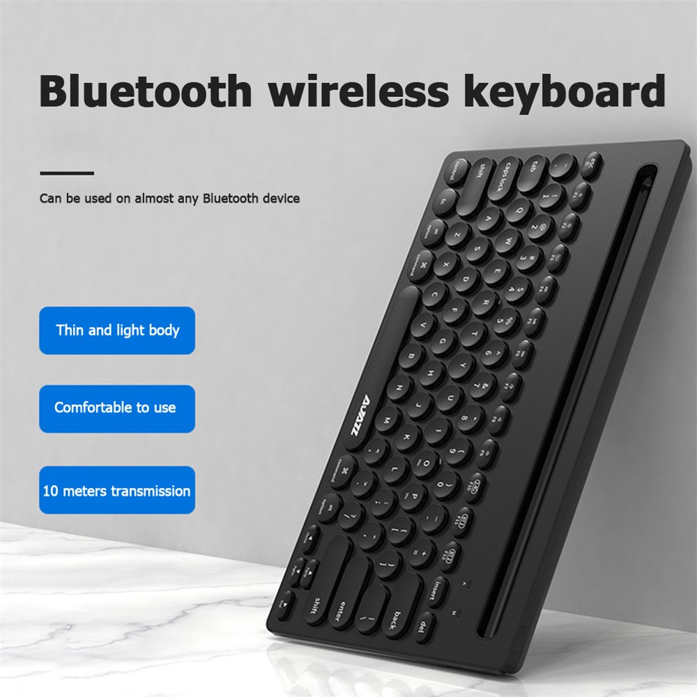 AJAZZ 320i 79 Keys Keyboard Wireless Bluetooth+2.4G Dual Mode Gaming Keyboard for MAC Laptop Notebook - Black-5