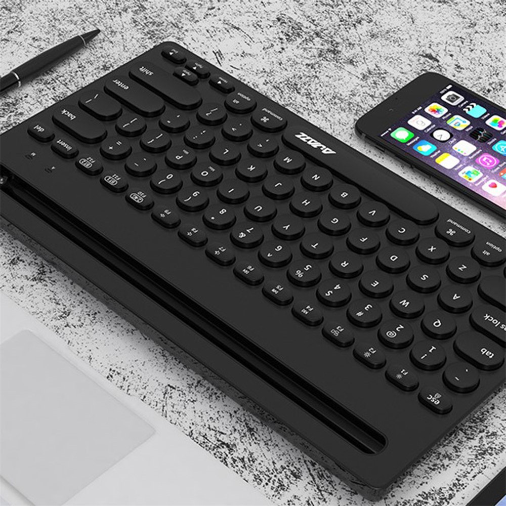 AJAZZ 320i 79 Keys Keyboard Wireless Bluetooth+2.4G Dual Mode Gaming Keyboard for MAC Laptop Notebook - Black-9
