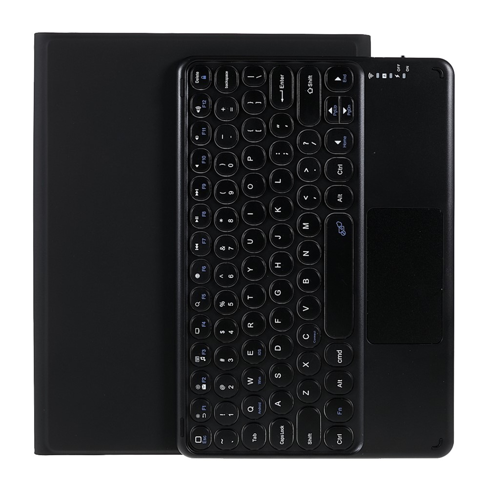 Wireless Touch Bluetooth-compatible Keyboard Skin-feel Leather Tablet Stand Case for iPad 10.2 (2021)/(2020)/(2019)/Pro 10.5-inch (2017)/Air 10.5 inch (2019) - Black