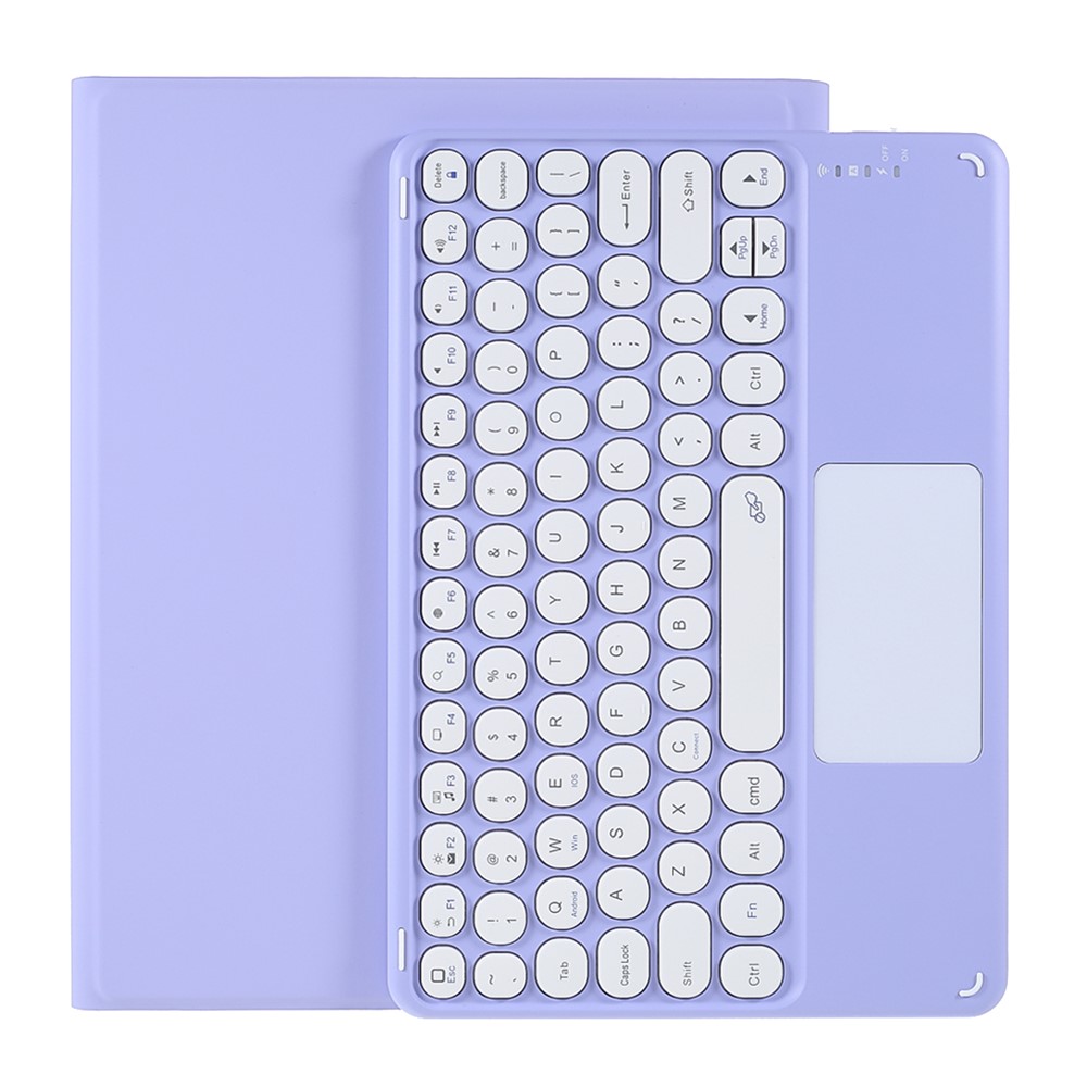 2 in 1 For iPad Pro 11 (2022) /  (2021 / 2020 / 2018) Leather Tablet Case with Bluetooth-compatible Keyboard Protective Stand Tablet Cover with Pen Slot - Purple