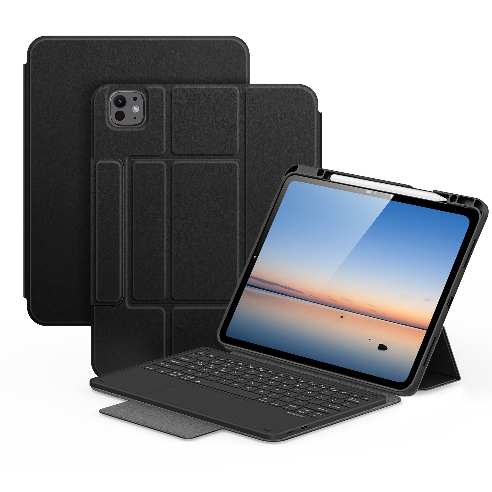 Dux Ducis for iPad Pro 13 (2025) / iPad Pro 13 (2024) DUX DUCIS YK Series Wireless Keyboard Case Detachable Trackpad Bluetooth-compatible Keyboard Cover - Black
