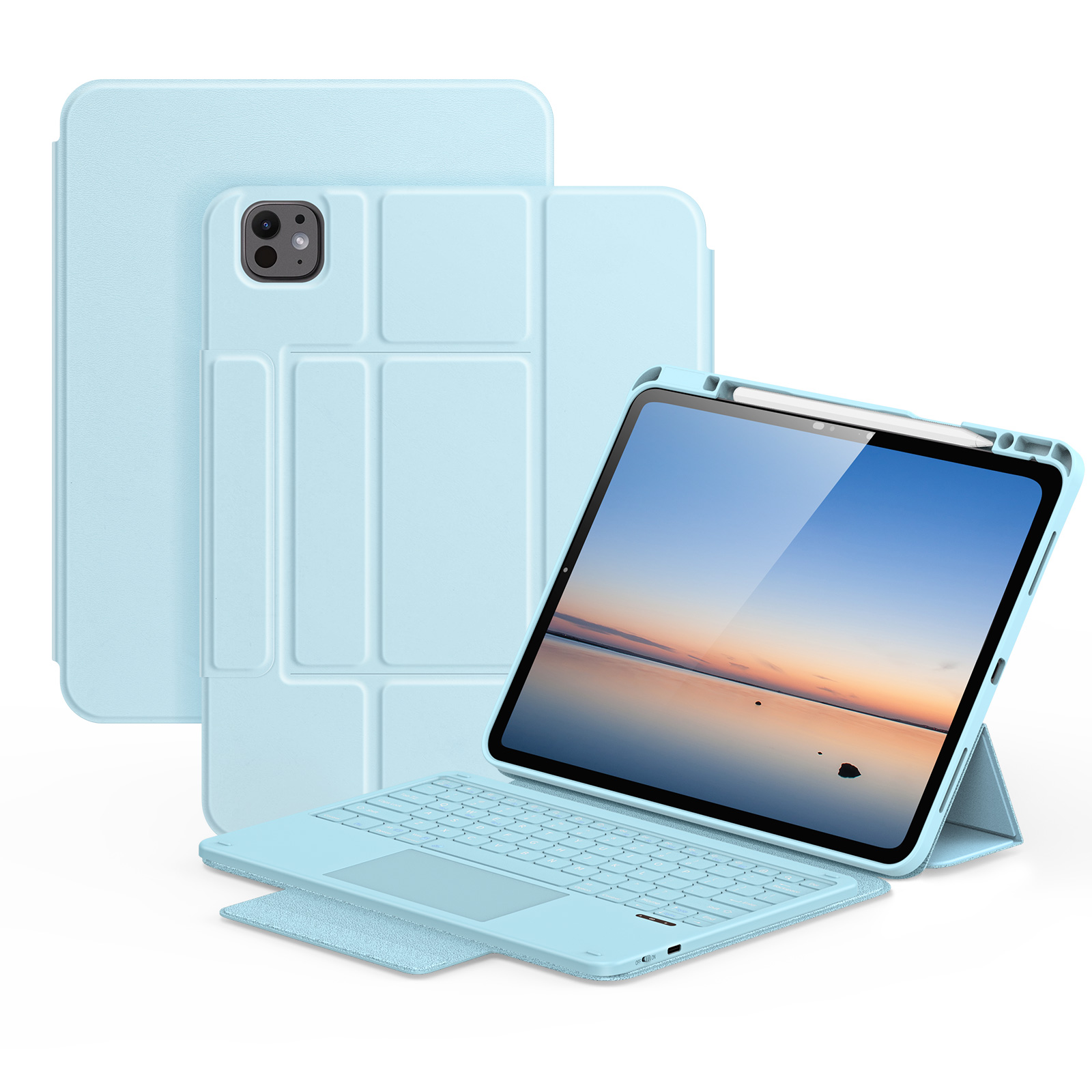 Dux Ducis for iPad Pro 13 (2025) / iPad Pro 13 (2024) DUX DUCIS YK Series Wireless Keyboard Case Detachable Trackpad Bluetooth-compatible Keyboard Cover - Blue