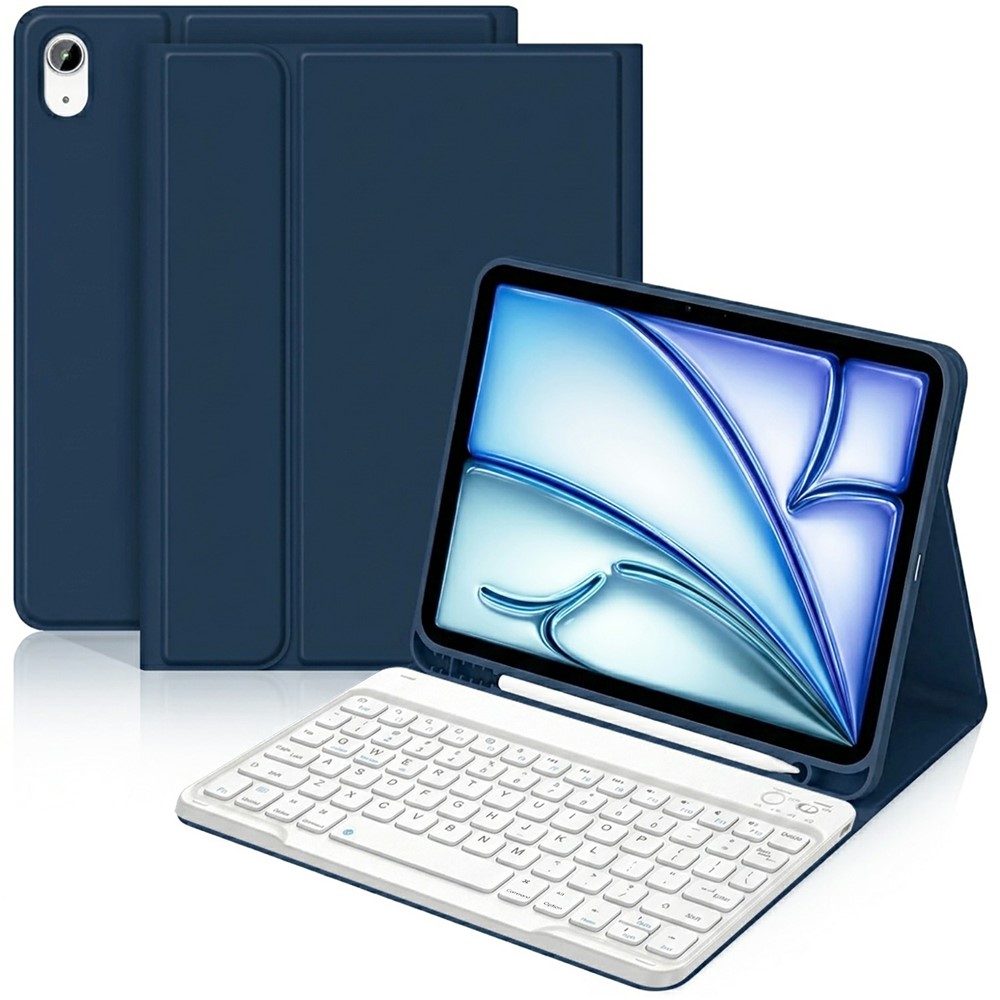For iPad Air 11 (2026) / (2025) / (2024) / iPad Air (2022) / (2020) Magnetic Detachable Bluetooth-compatible Keyboard Case - Navy Blue