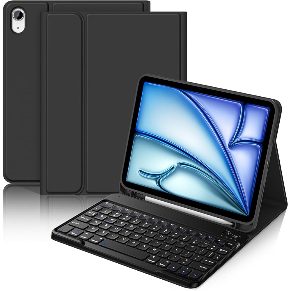 For iPad Air 11 (2026) / (2025) / (2024) / iPad Air (2022) / (2020) Magnetic Detachable Bluetooth-compatible Keyboard Case - Black