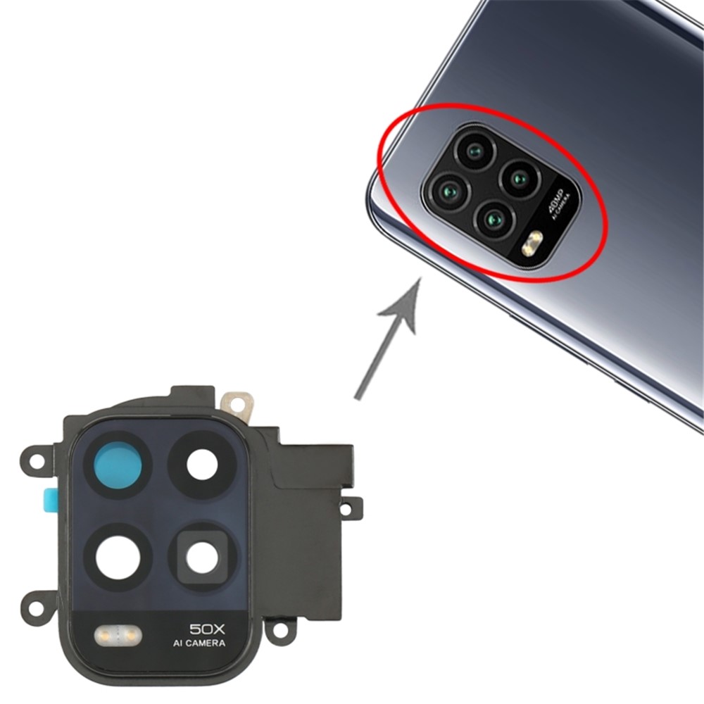 Back Camera Lens Holder Cover with Glass Part (without Logo) for Xiaomi Mi 10T Lite 5G M2002J9G-3
