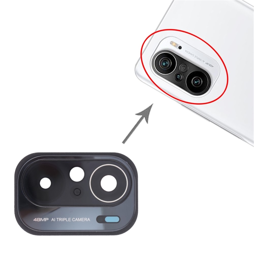 Back Camera Lens Holder Cover with Glass Part (without Logo) for Xiaomi Mi 11X M2012K11AI - Black-3