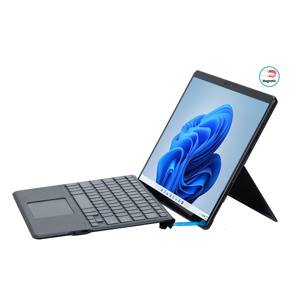 2089D Para Microsoft Surface Pro 8 / X Teclado Sem Fio Bluetooth de Adsorção Magnética Colorida Com Touchpad