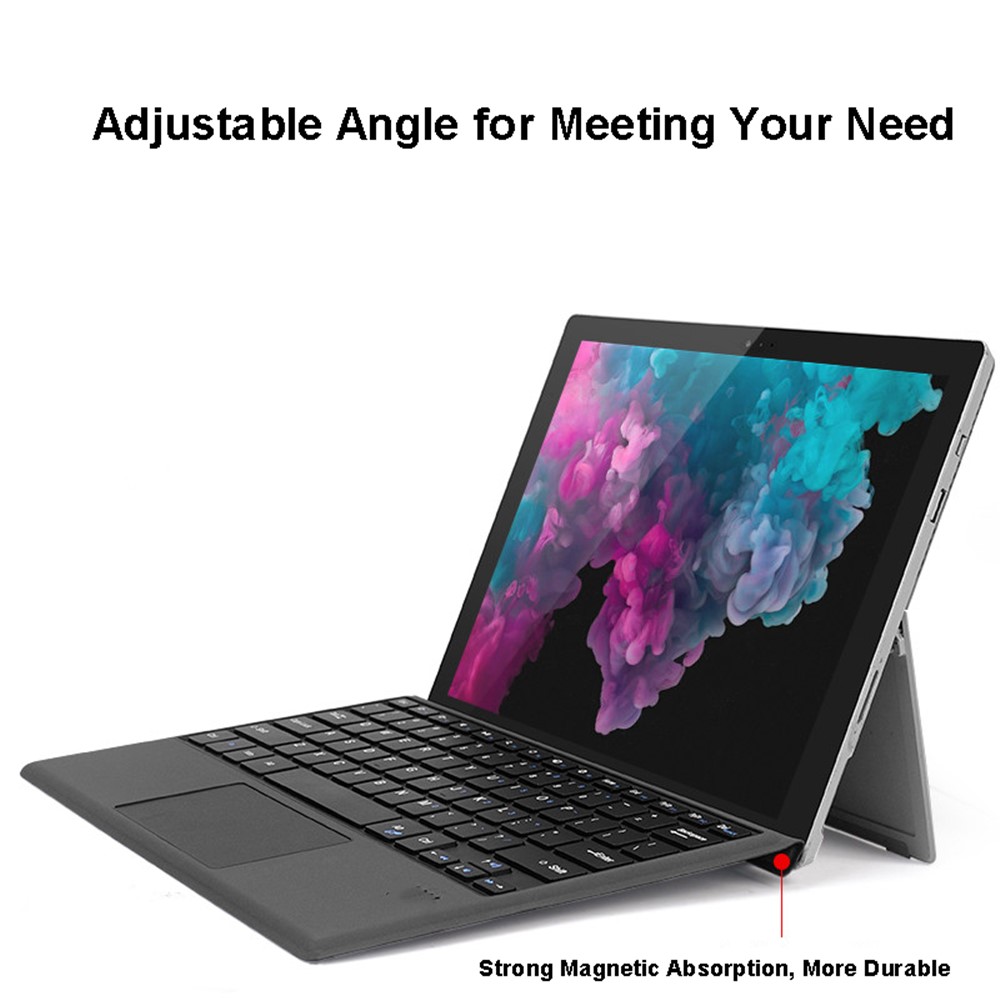 1089D for Microsoft Surface Pro 3 / 4 / 5 / 6 / 7 Colorful Backlight Laptop Magnetic Adsorption Bluetooth Wireless Keyboard with Touchpad-3