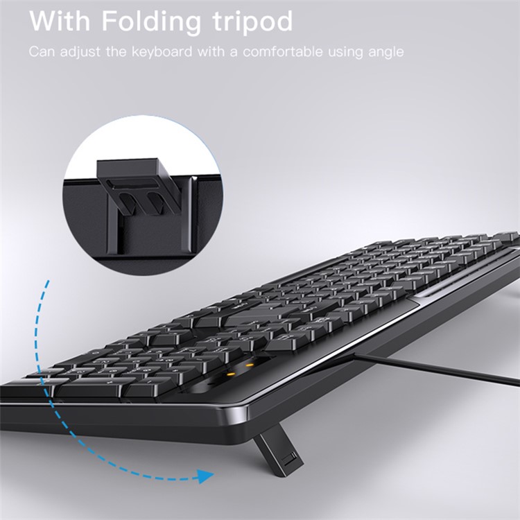 YESIDO KB14 Эргономика USB Wired Wired Wired Keyboard Mouse Набор Для Компьютерного Ноутбука-10
