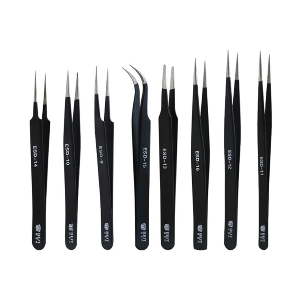 BEST ESD Series Precision Anti-static Stainless Steel Tweezers - ESD-11-4