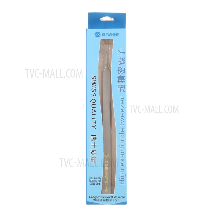 SUNSHINE ST-14S High Strength Metal Professional Curved Tip Tweezers-16