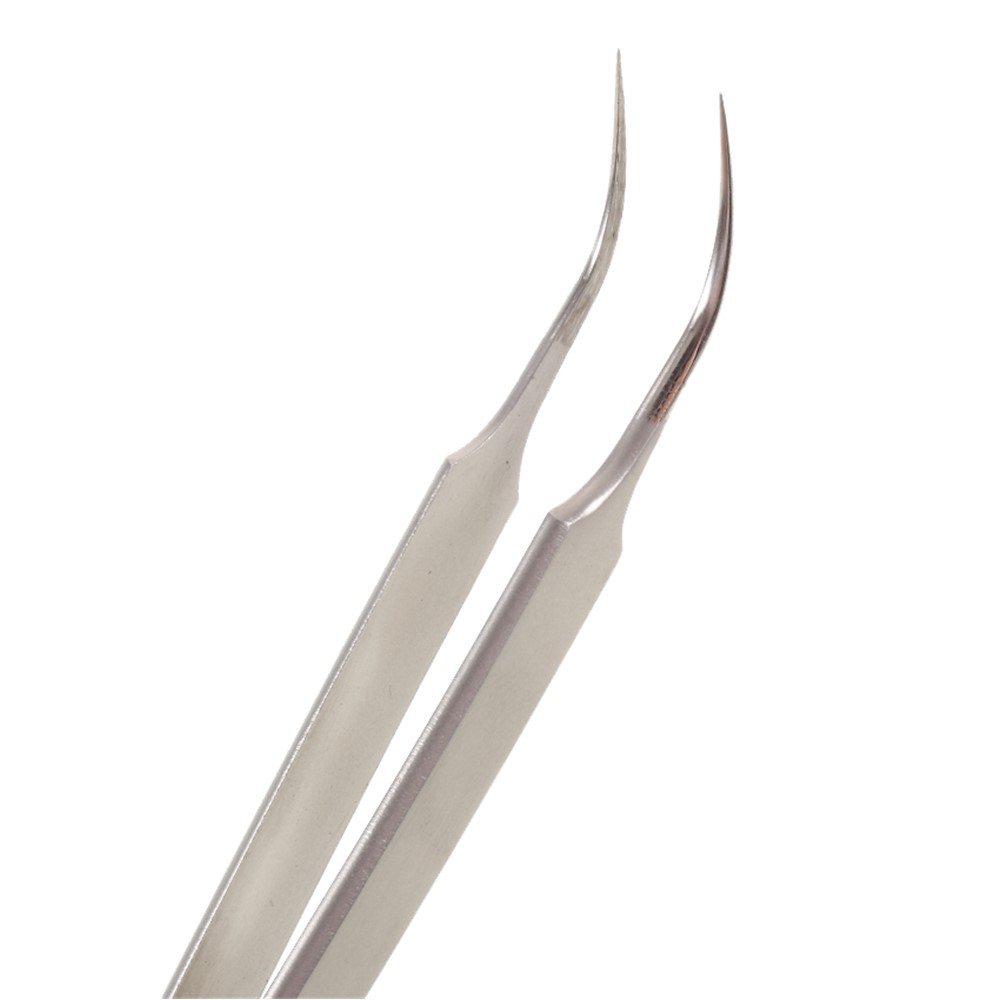 SUNSHINE ST-14S High Strength Metal Professional Curved Tip Tweezers-5