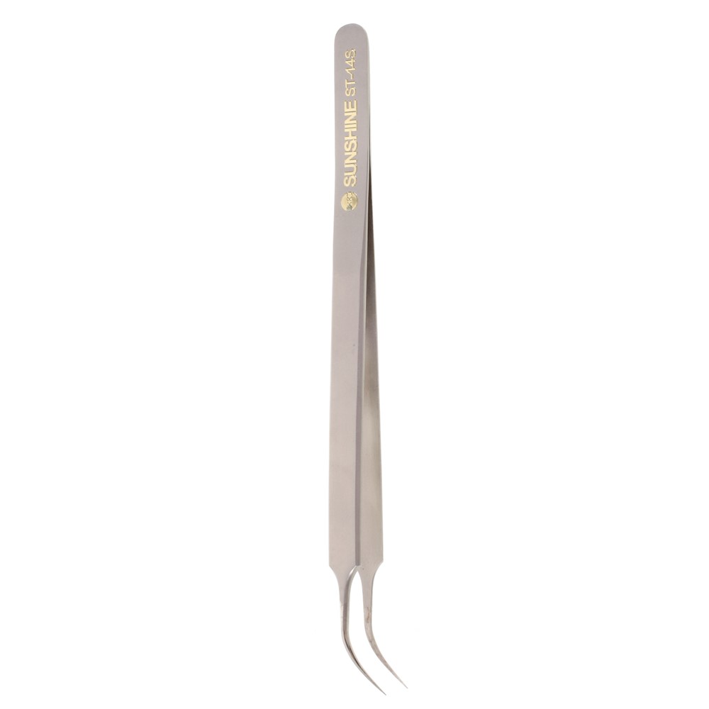 SUNSHINE ST-14S High Strength Metal Professional Curved Tip Tweezers-6