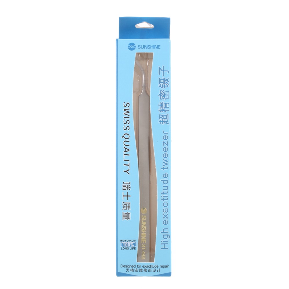 SUNSHINE ST-14S High Strength Metal Professional Curved Tip Tweezers-8