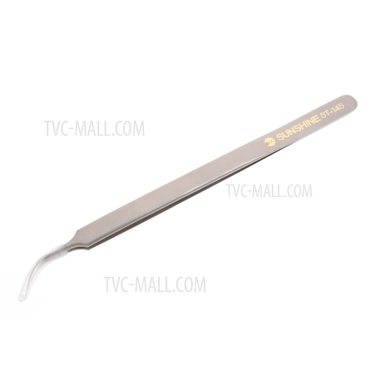 SUNSHINE ST-14S High Strength Metal Professional Curved Tip Tweezers-9