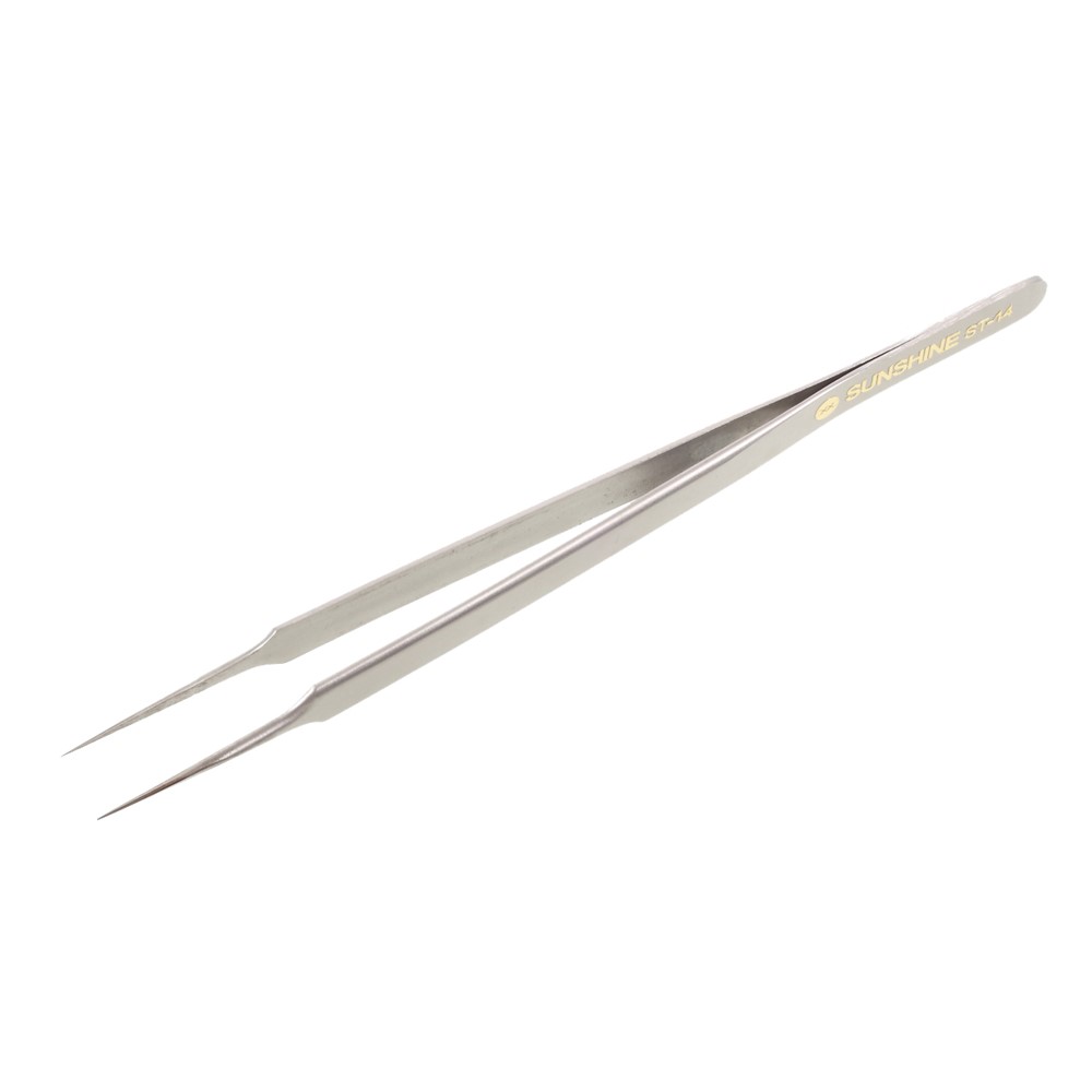 SUNSHINE ST-14 High Strength Metal Long Pointed Tip Tweezers-3