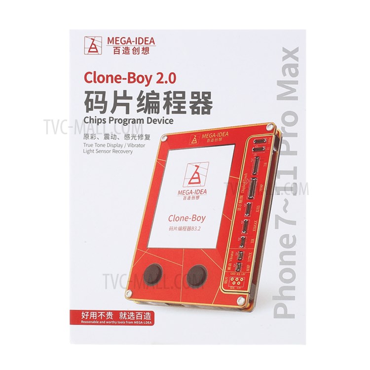 MEGA-IDEA Clone-Boy 2.0 Chips Program Device True Tone Display/Vibrator/Light Sensor Recovery for iPhone 7/8/7 Plus/8 Plus/X/XS/XR/XS Max-7