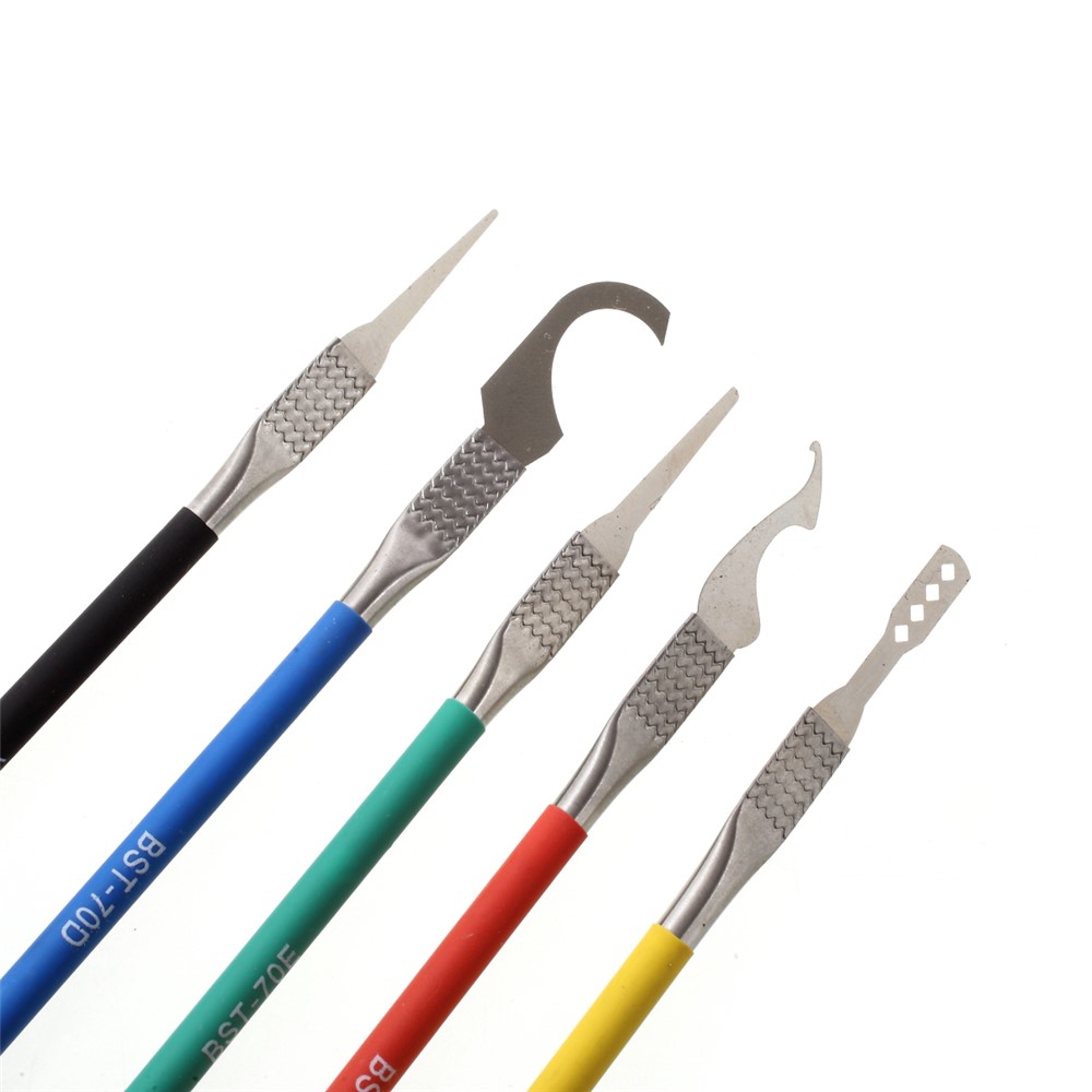 BEST BST-70 5-in-1 CPU Pry Knife Kit Mobile Phone Motherboard BGA Chip Remove Repair Tool-11