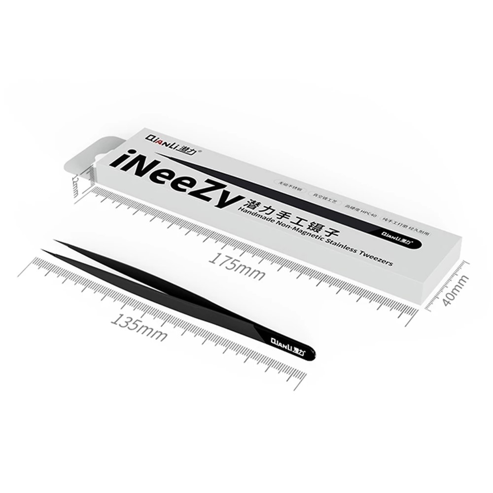 Hand Polished Manual Grinding Tweezers Non-Magnetic Stainless Forceps Repair Electronics Tool Kit-6