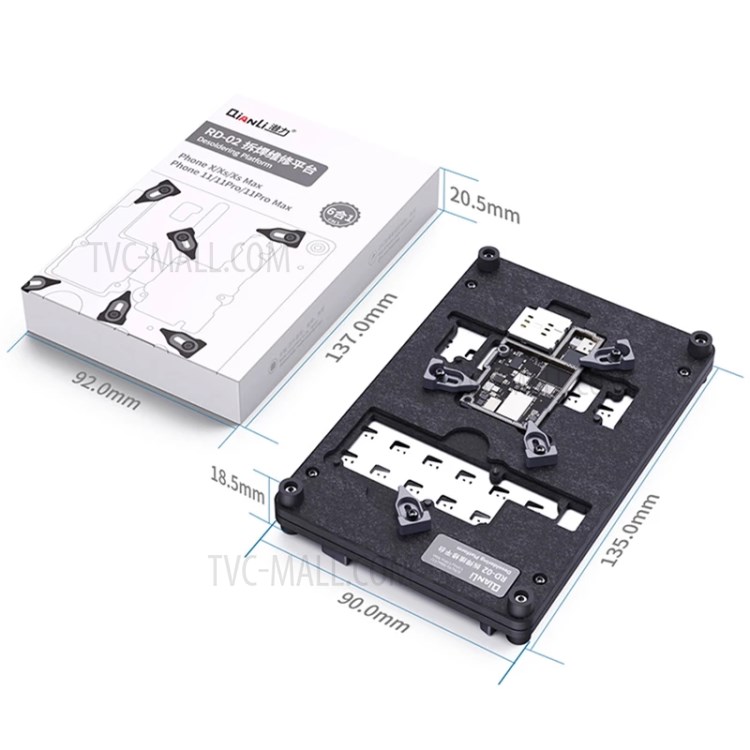 RD-02 6in1 Phone Motherboard Holder Fixture Desoldering Platform for iPhone X/XS/XS Max/11/11 Pro/11 Pro Max-6