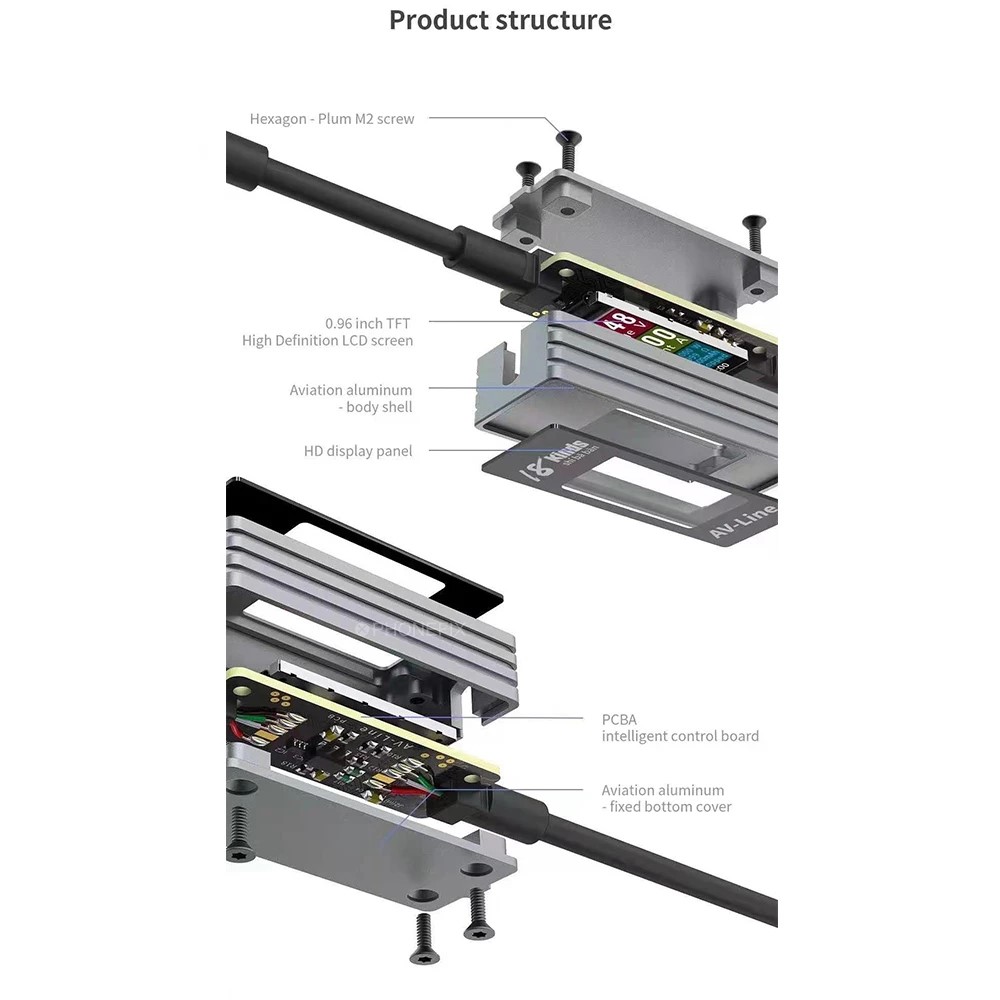 AV-Line Data Monitoring Fast Charge Cable Intelligent Detection Voltage Current Type-C USB Cable-5