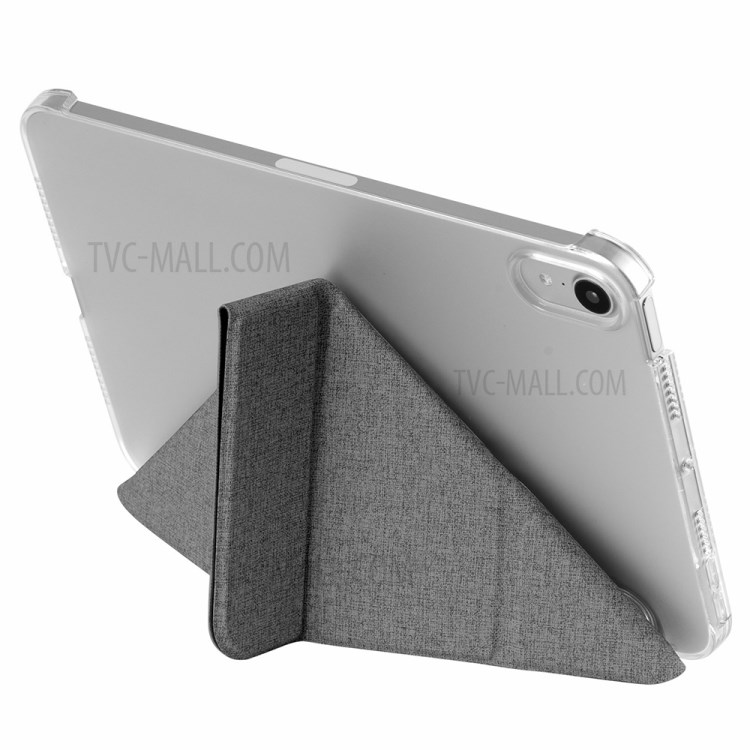 MOMAX Anti-Drop Light Slim Triple-Fold Stand PU Leather Tablet Flip Case Cover Shell for iPad mini (2021) - Dark Grey-5