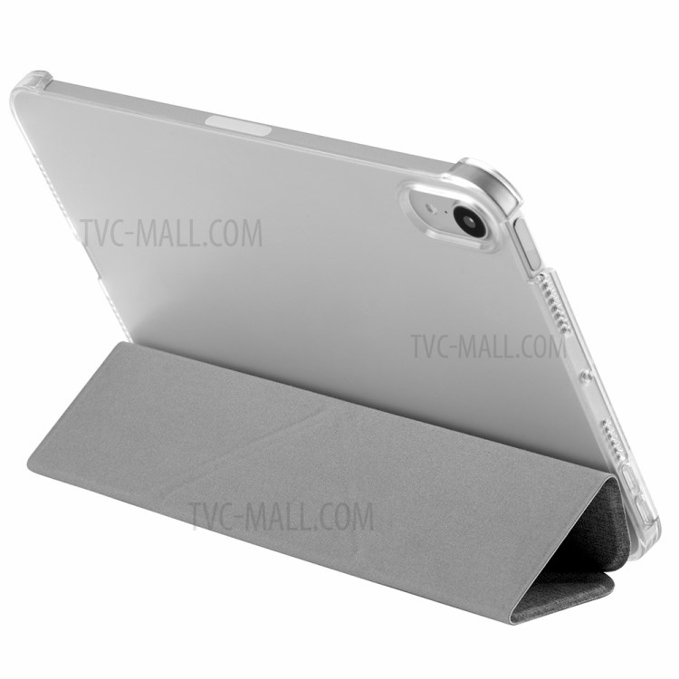 MOMAX Anti-Drop Light Slim Triple-Fold Stand PU Leather Tablet Flip Case Cover Shell for iPad mini (2021) - Dark Grey-6