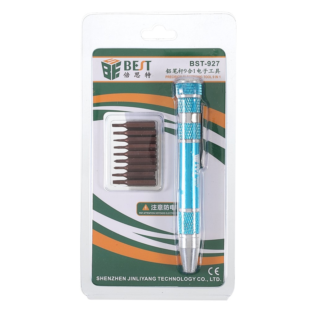 BEST BST-927 9 in 1 S2 Precision Magnetic Aluminum Alloy Handle Pen Screwdriver Bit Set-6