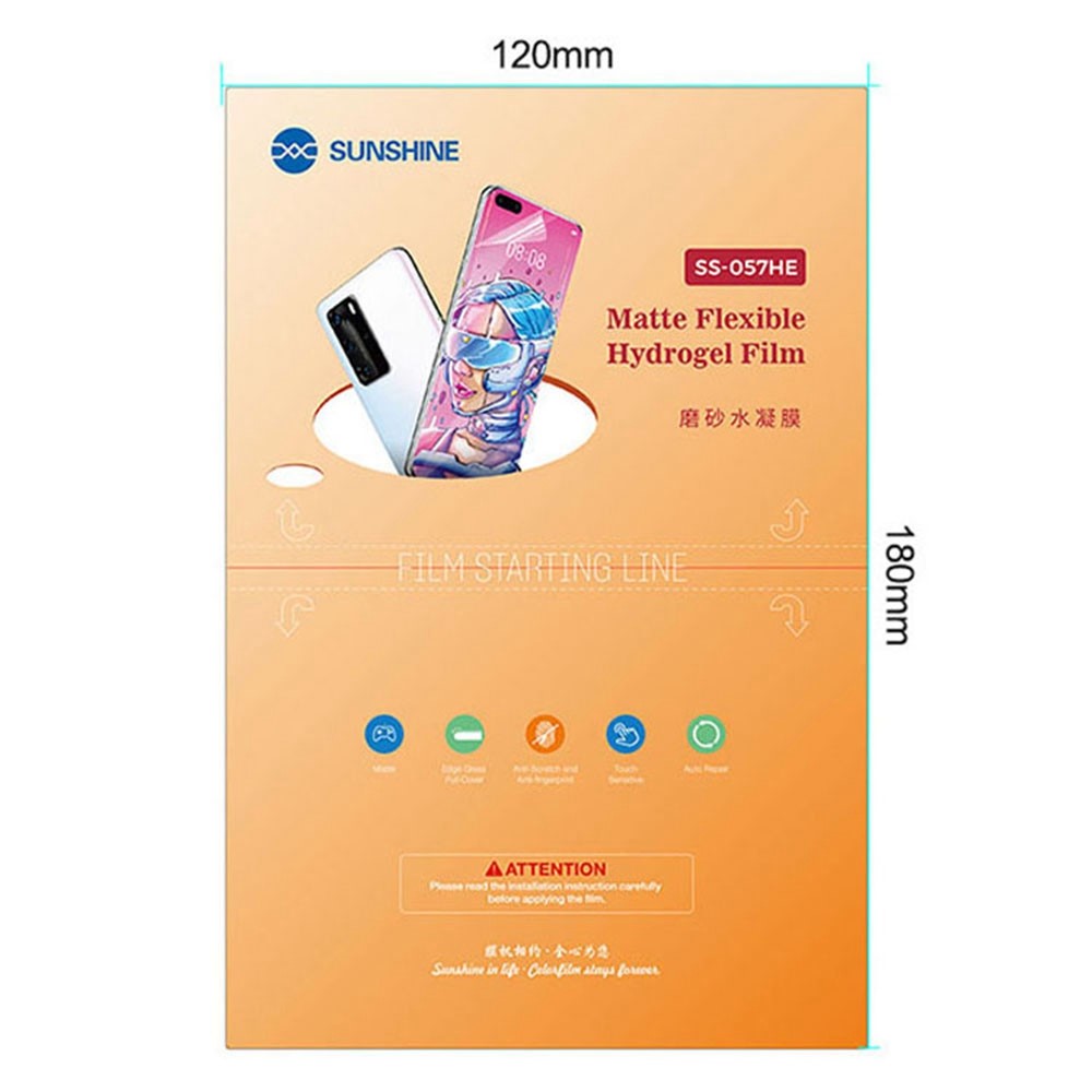 SUNSHINE SS-057HE 50Pcs/Pack Matte Surface TPH Front/Rear Hydrogel Film for SS-890 Cutting Machine-6