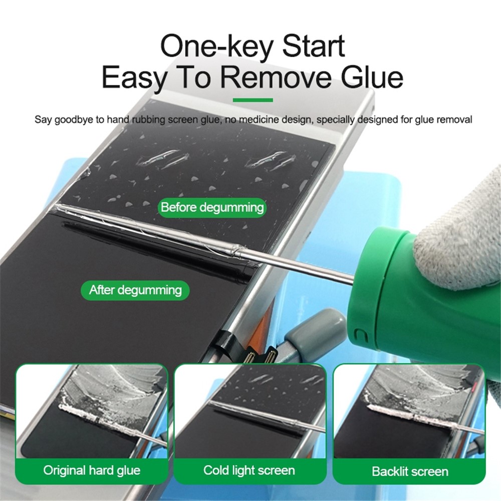 RELIFE RL-056CE Smart Cutting Glue Remover de 6 Velocidades Teléfono Ajustable LCD Cutter de Gel de Gel Duro