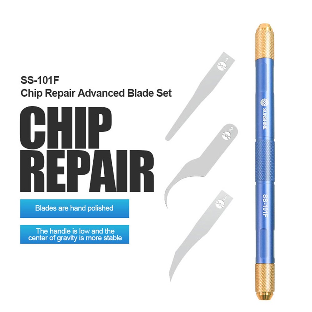 Sunshine SS - 101f Chip Repair Advanced Blade Set Skidproof Handle Phone Degumming Tool-2