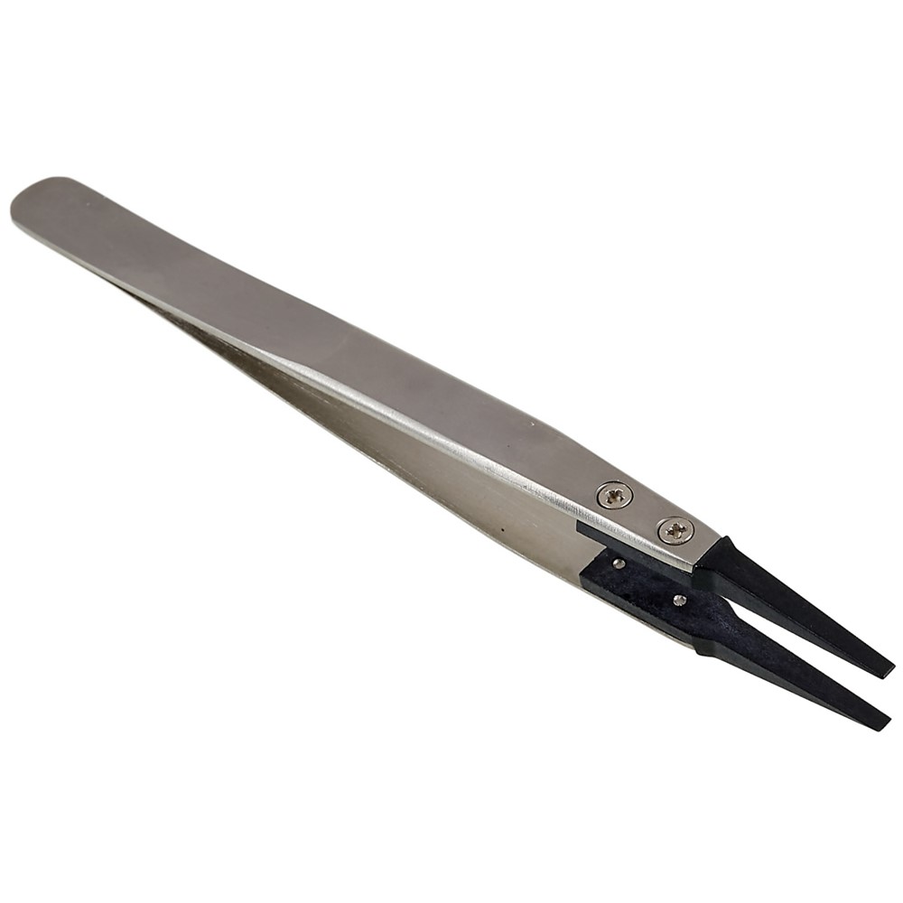 BEST BST-242 Stainless Steel Handle Anti-Static PPS Tweezers Mobile Phone Tablet Repairing Tool-3