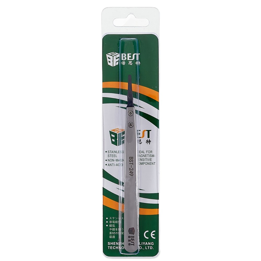 BEST BST-249 Professional Anti-Static Tweezers Mobile Phone Tablet Repairing PPS Plastic Head Tweezers-5