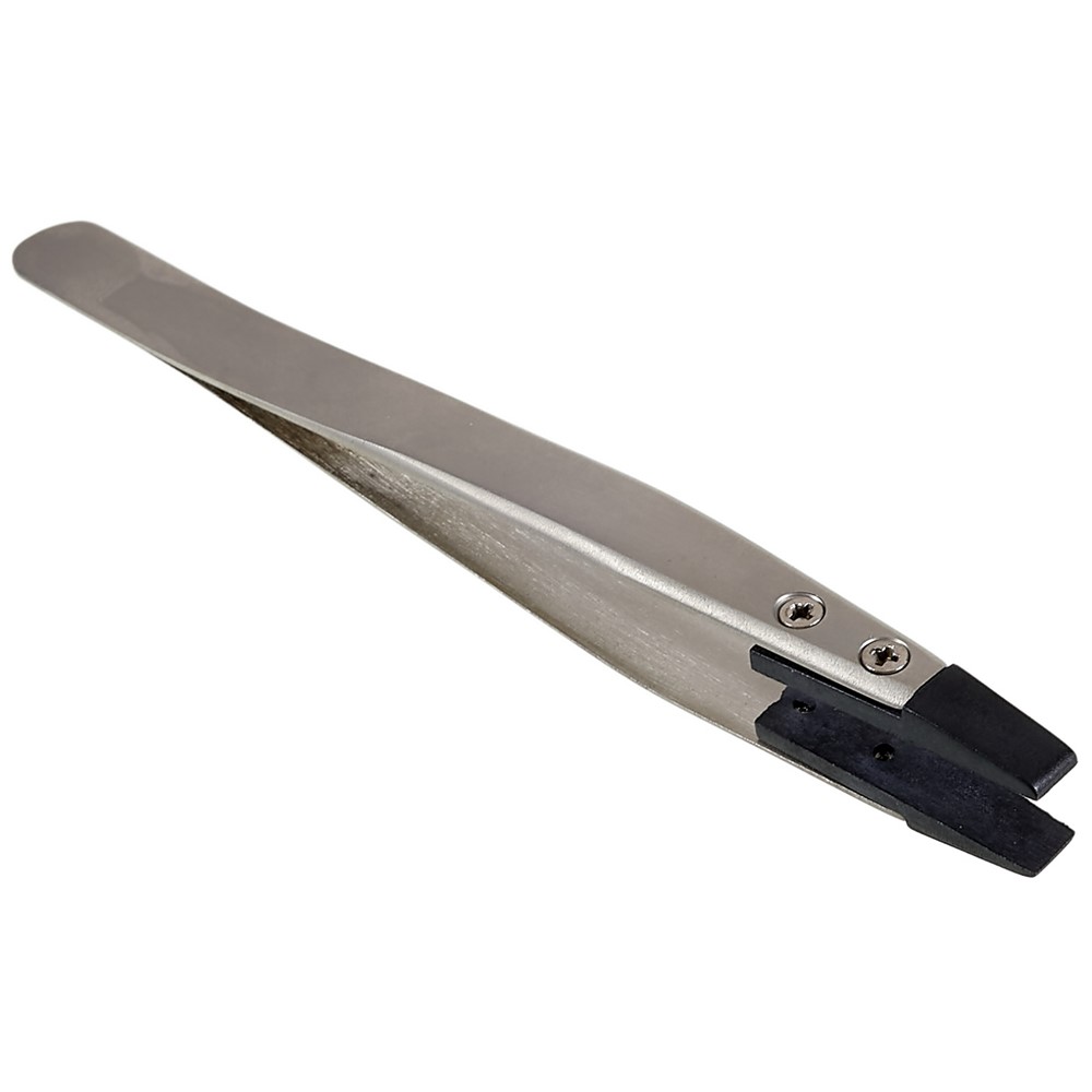 BEST BST-250 Anti-Static Tweezers PPS Coated Flat Tip Tweezers Support Replace Head for Mobile Phone Tablets Maintenance-3