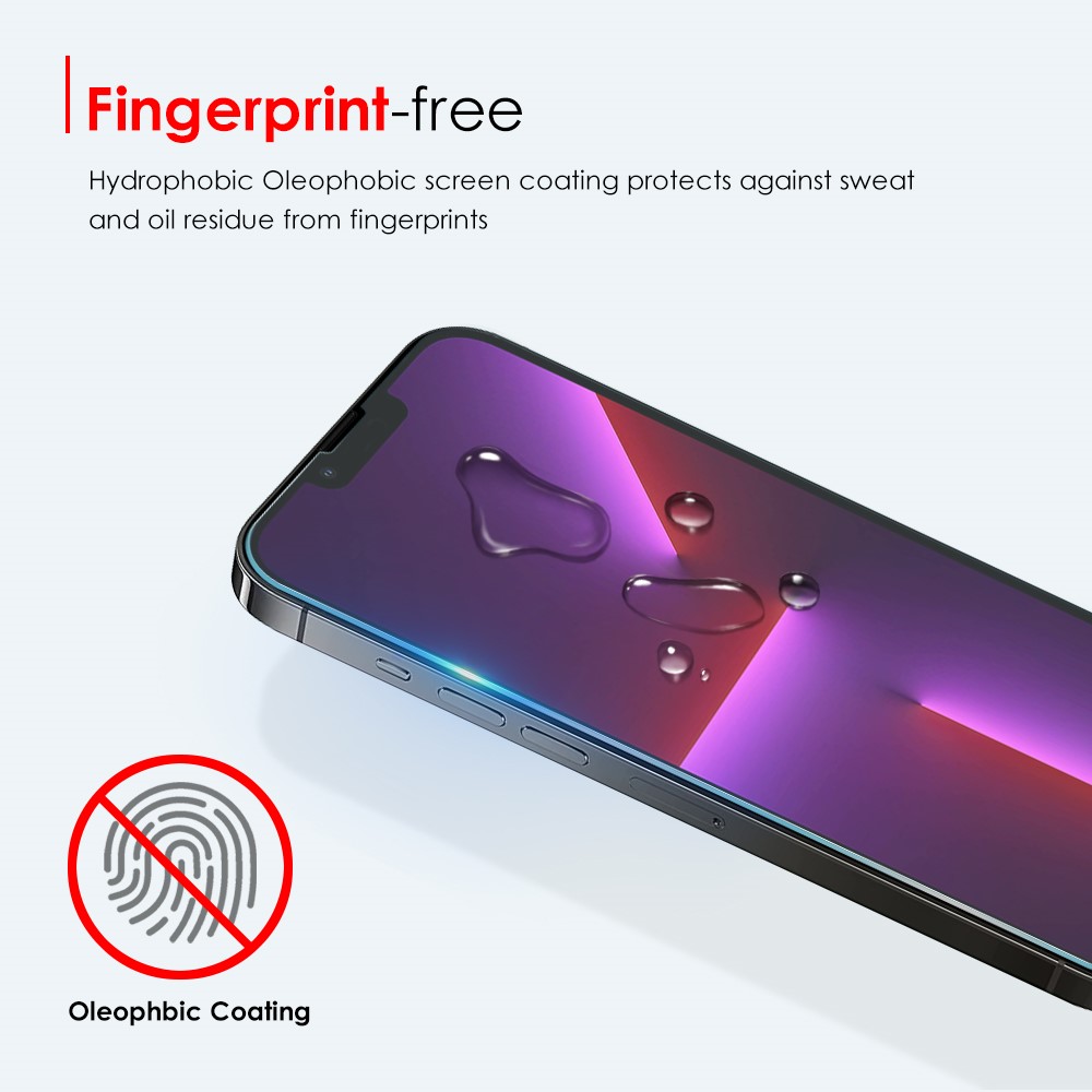 NORTHJO 2Pcs/Set for iPhone 13 Pro Max 6.7 inch A+ 0.3mm 2.5D Ultra Clear Premium Tempered Glass Film Anti-fingerprint Screen Protector-4
