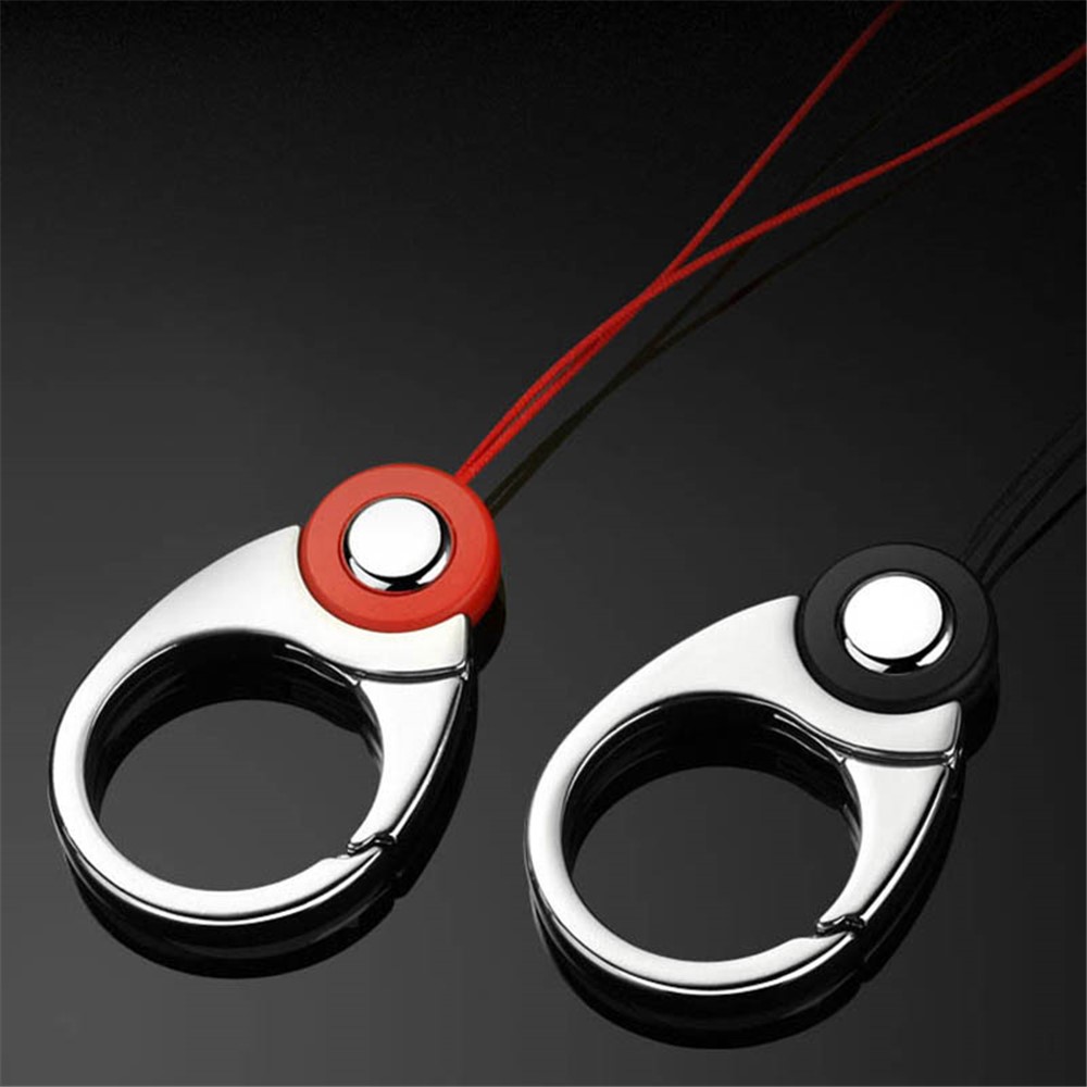 3-in-1 Detachable Lobster Clasp Cell Phone Lanyard Anti-lost Anti-drop Nylon Rope Neck Strap - Black-11