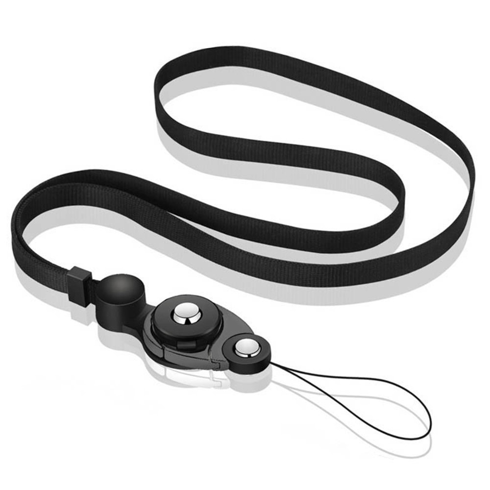 3-in-1 Detachable Lobster Clasp Cell Phone Lanyard Anti-lost Anti-drop Nylon Rope Neck Strap - Black-2