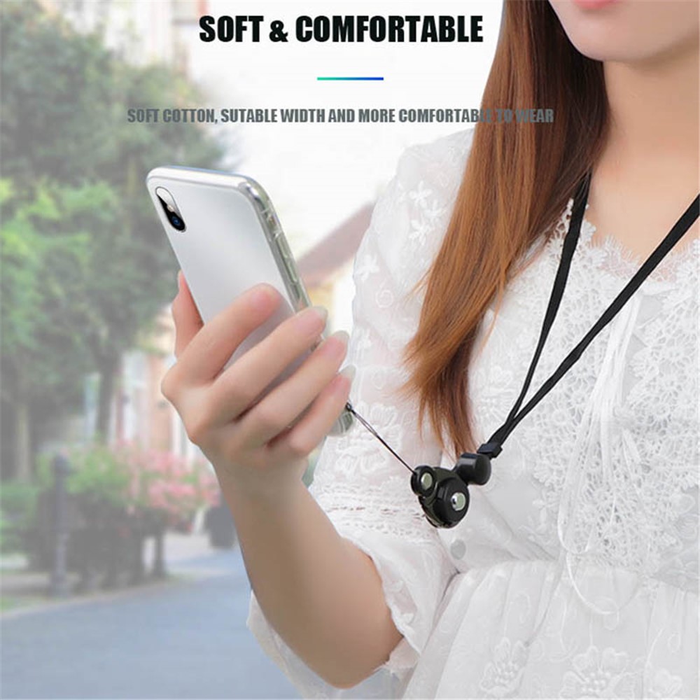 3-in-1 Detachable Lobster Clasp Cell Phone Lanyard Anti-lost Anti-drop Nylon Rope Neck Strap - Black-4