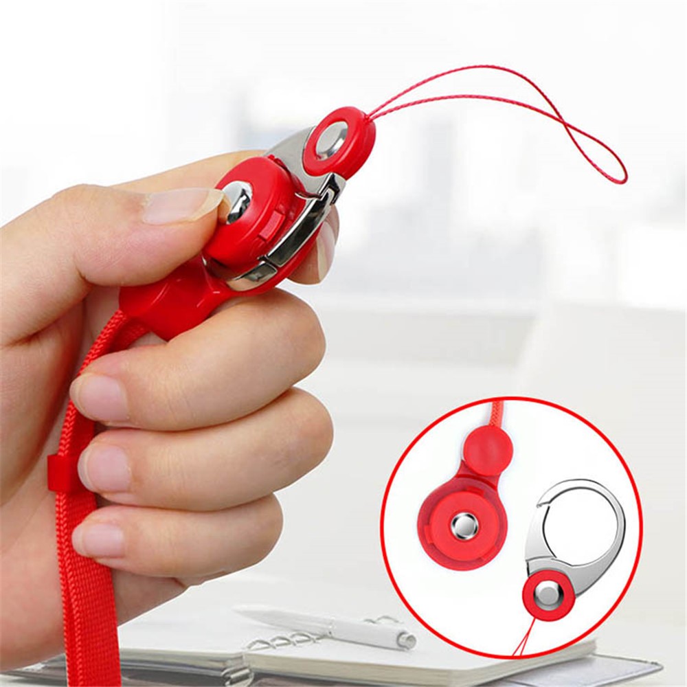 3-in-1 Detachable Lobster Clasp Cell Phone Lanyard Anti-lost Anti-drop Nylon Rope Neck Strap - Black-5