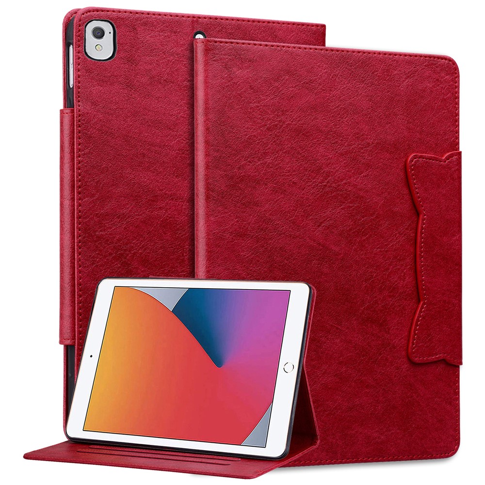 For iPad 9.7-inch (2017) / (2018) Case Magnetic Clasp Protect PU Leather Tablet Cover - Red