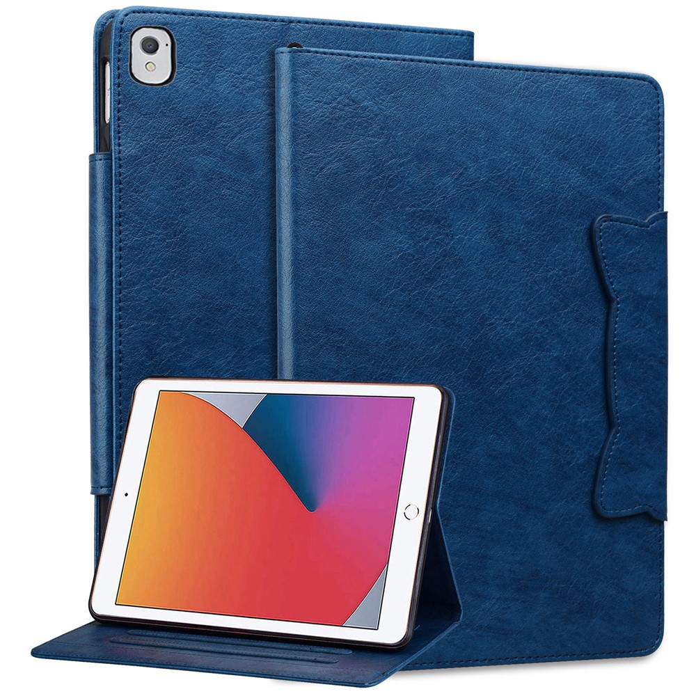 For iPad 9.7-inch (2017) / (2018) Case Magnetic Clasp Protect PU Leather Tablet Cover - Blue